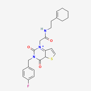 molecular formula C23H24FN3O3S B2788826 N-[2-(cyclohex-1-en-1-yl)ethyl]-2-{3-[(4-fluorophenyl)methyl]-2,4-dioxo-1H,2H,3H,4H-thieno[3,2-d]pyrimidin-1-yl}acetamide CAS No. 879139-83-0