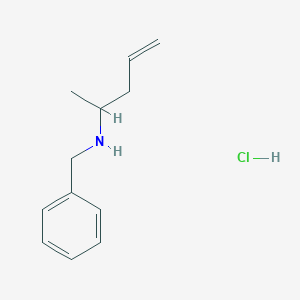 molecular formula C12H18ClN B2788828 N-Benzylpent-4-en-2-amine;hydrochloride CAS No. 2413885-82-0