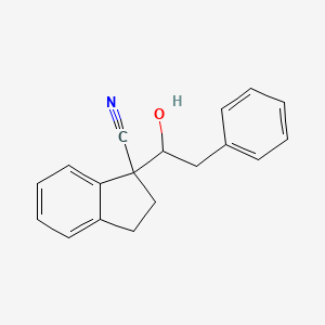 molecular formula C18H17NO B2788840 1-(1-hydroxy-2-phenylethyl)-2,3-dihydro-1H-indene-1-carbonitrile CAS No. 1502499-16-2