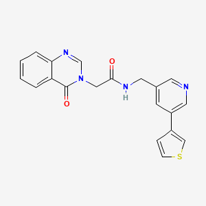 2-(4-oxoquinazolin-3(4H)-yl)-N-((5-(thiophen-3-yl)pyridin-3-yl)methyl)acetamide
