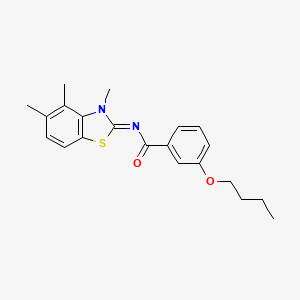 (E)-3-butoxy-N-(3,4,5-trimethylbenzo[d]thiazol-2(3H)-ylidene)benzamide