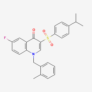 molecular formula C26H24FNO3S B2788850 6-fluoro-3-((4-isopropylphenyl)sulfonyl)-1-(2-methylbenzyl)quinolin-4(1H)-one CAS No. 866844-77-1