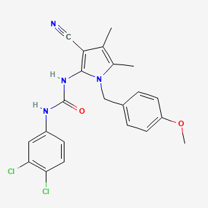 molecular formula C22H20Cl2N4O2 B2788859 N-[3-cyano-1-(4-methoxybenzyl)-4,5-dimethyl-1H-pyrrol-2-yl]-N'-(3,4-dichlorophenyl)urea CAS No. 866038-94-0