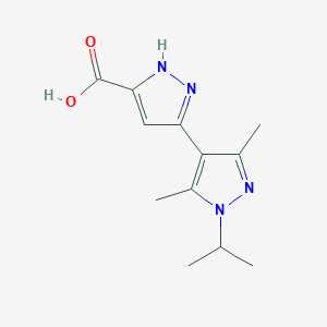molecular formula C12H16N4O2 B2788866 1'-Isopropyl-3',5'-dimethyl-1H,1'H-3,4'-bipyrazole-5-carboxylic acid CAS No. 1044275-20-8