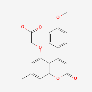 molecular formula C20H18O6 B2788867 Methyl 2-[4-(4-methoxyphenyl)-7-methyl-2-oxochromen-5-yl]oxyacetate CAS No. 500204-43-3