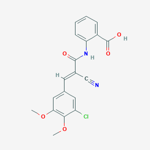 molecular formula C19H15ClN2O5 B2788881 2-[3-(3-Chloro-4,5-dimethoxyphenyl)-2-cyanoprop-2-enamido]benzoic acid CAS No. 364739-75-3