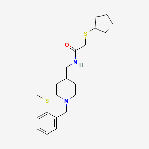 2-(cyclopentylthio)-N-((1-(2-(methylthio)benzyl)piperidin-4-yl)methyl)acetamide