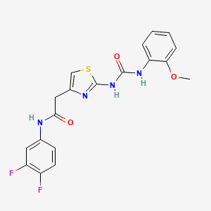 molecular formula C19H16F2N4O3S B2788896 N-(3,4-difluorophenyl)-2-(2-(3-(2-methoxyphenyl)ureido)thiazol-4-yl)acetamide CAS No. 897613-96-6