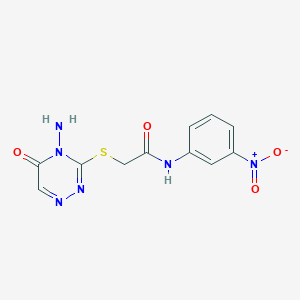 2-((4-amino-5-oxo-4,5-dihydro-1,2,4-triazin-3-yl)thio)-N-(3-nitrophenyl)acetamide