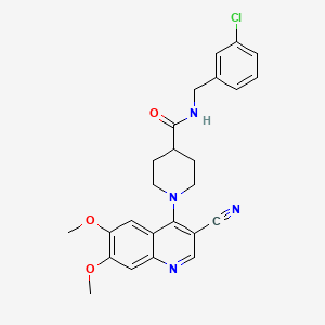 molecular formula C25H25ClN4O3 B2788901 N-(2-fluorophenyl)-4-pyrrolidin-1-yl[1]benzofuro[3,2-d]pyrimidine-2-carboxamide CAS No. 1207040-74-1