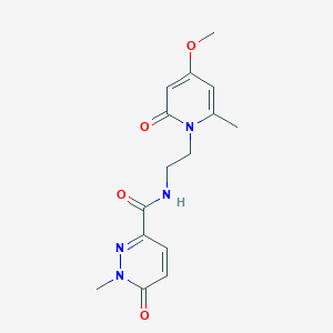molecular formula C15H18N4O4 B2788902 N-(2-(4-methoxy-6-methyl-2-oxopyridin-1(2H)-yl)ethyl)-1-methyl-6-oxo-1,6-dihydropyridazine-3-carboxamide CAS No. 1903050-81-6