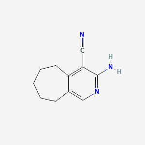 molecular formula C11H13N3 B2788907 3-amino-5H,6H,7H,8H,9H-cyclohepta[c]pyridine-4-carbonitrile CAS No. 146353-67-5
