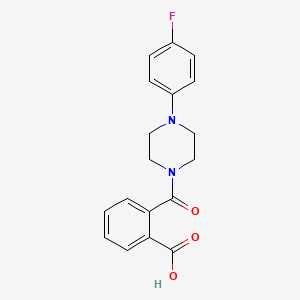 molecular formula C18H17FN2O3 B2788908 2-{[4-(4-Fluorophenyl)piperazin-1-yl]carbonyl}benzoic acid CAS No. 697741-72-3