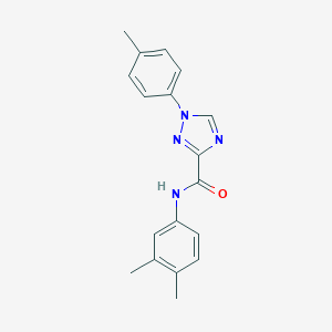 molecular formula C18H18N4O B278891 N-(3,4-dimethylphenyl)-1-(4-methylphenyl)-1H-1,2,4-triazole-3-carboxamide 