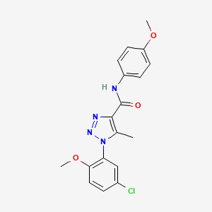 molecular formula C18H17ClN4O3 B2788914 1-(5-chloro-2-methoxyphenyl)-N-(4-methoxyphenyl)-5-methyl-1H-1,2,3-triazole-4-carboxamide CAS No. 887223-33-8