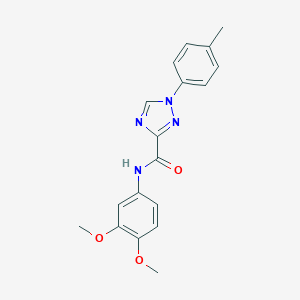 molecular formula C18H18N4O3 B278892 N-(3,4-dimethoxyphenyl)-1-(4-methylphenyl)-1H-1,2,4-triazole-3-carboxamide 