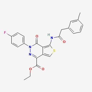 molecular formula C24H20FN3O4S B2788934 Ethyl 3-(4-fluorophenyl)-4-oxo-5-(2-(m-tolyl)acetamido)-3,4-dihydrothieno[3,4-d]pyridazine-1-carboxylate CAS No. 851949-78-5