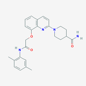 molecular formula C25H28N4O3 B2788943 1-(8-(2-((2,5-Dimethylphenyl)amino)-2-oxoethoxy)quinolin-2-yl)piperidine-4-carboxamide CAS No. 921860-24-4