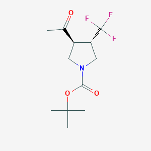Tert-butyl (3S,4S)-3-acetyl-4-(trifluoromethyl)pyrrolidine-1-carboxylate