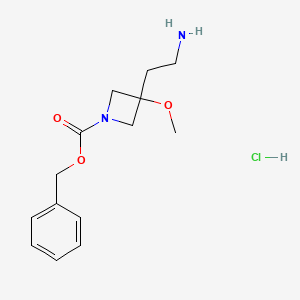 molecular formula C14H21ClN2O3 B2788954 Benzyl 3-(2-aminoethyl)-3-methoxyazetidine-1-carboxylate;hydrochloride CAS No. 2309462-06-2