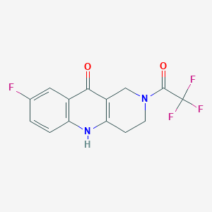 molecular formula C14H10F4N2O2 B2788956 8-fluoro-2-(trifluoroacetyl)-1,3,4,5-tetrahydrobenzo[b][1,6]naphthyridin-10(2H)-one CAS No. 1325305-32-5