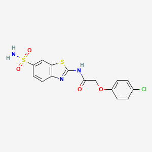 molecular formula C15H12ClN3O4S2 B2788957 2-(4-chlorophenoxy)-N-(6-sulfamoyl-1,3-benzothiazol-2-yl)acetamide CAS No. 330201-52-0
