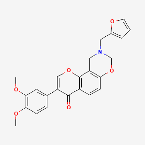 B2788959 3-(3,4-dimethoxyphenyl)-9-(furan-2-ylmethyl)-9,10-dihydrochromeno[8,7-e][1,3]oxazin-4(8H)-one CAS No. 929402-69-7