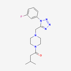 1-(4-((1-(3-fluorophenyl)-1H-tetrazol-5-yl)methyl)piperazin-1-yl)-3-methylbutan-1-one