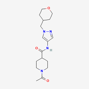 1-acetyl-N-{1-[(oxan-4-yl)methyl]-1H-pyrazol-4-yl}piperidine-4-carboxamide