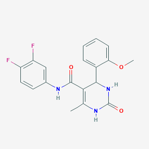 molecular formula C19H17F2N3O3 B2788967 N-(3,4-difluorophenyl)-4-(2-methoxyphenyl)-6-methyl-2-oxo-1,2,3,4-tetrahydropyrimidine-5-carboxamide CAS No. 380351-98-4