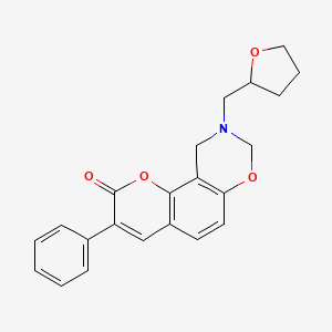 3-phenyl-9-((tetrahydrofuran-2-yl)methyl)-9,10-dihydrochromeno[8,7-e][1,3]oxazin-2(8H)-one