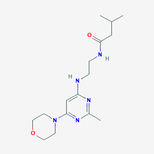 molecular formula C16H27N5O2 B2788975 3-methyl-N-(2-((2-methyl-6-morpholinopyrimidin-4-yl)amino)ethyl)butanamide CAS No. 1203276-89-4