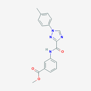molecular formula C18H16N4O3 B278898 methyl 3-({[1-(4-methylphenyl)-1H-1,2,4-triazol-3-yl]carbonyl}amino)benzoate 