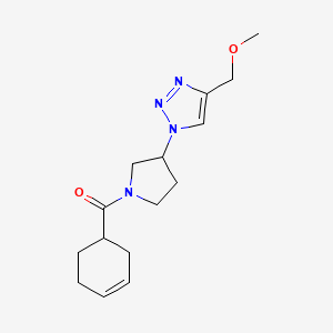 molecular formula C15H22N4O2 B2788984 1-[1-(cyclohex-3-ene-1-carbonyl)pyrrolidin-3-yl]-4-(methoxymethyl)-1H-1,2,3-triazole CAS No. 2097884-08-5