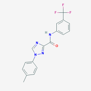 molecular formula C17H13F3N4O B278900 1-(4-methylphenyl)-N-[3-(trifluoromethyl)phenyl]-1H-1,2,4-triazole-3-carboxamide 