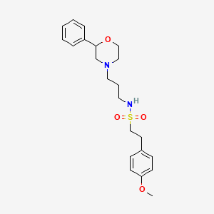 molecular formula C22H30N2O4S B2789002 2-(4-methoxyphenyl)-N-(3-(2-phenylmorpholino)propyl)ethanesulfonamide CAS No. 954001-62-8