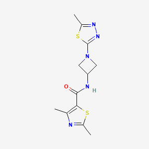 molecular formula C12H15N5OS2 B2789004 2,4-Dimethyl-N-[1-(5-methyl-1,3,4-thiadiazol-2-yl)azetidin-3-yl]-1,3-thiazole-5-carboxamide CAS No. 2415470-54-9