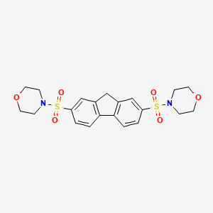 molecular formula C21H24N2O6S2 B2789010 2,7-bis(morpholinosulfonyl)-9H-fluorene CAS No. 253309-11-4