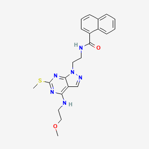 N-(2-(4-((2-methoxyethyl)amino)-6-(methylthio)-1H-pyrazolo[3,4-d]pyrimidin-1-yl)ethyl)-1-naphthamide