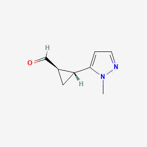 (1R,2R)-2-(2-Methylpyrazol-3-yl)cyclopropane-1-carbaldehyde