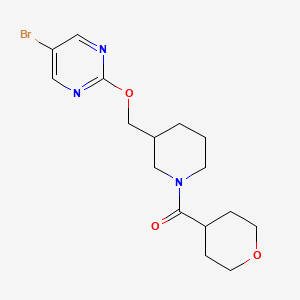 B2789034 [3-[(5-Bromopyrimidin-2-yl)oxymethyl]piperidin-1-yl]-(oxan-4-yl)methanone CAS No. 2379950-46-4