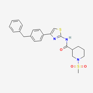 N-(4-(4-benzylphenyl)thiazol-2-yl)-1-(methylsulfonyl)piperidine-3-carboxamide