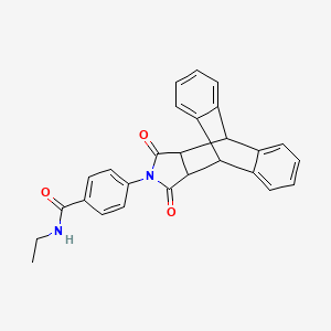 molecular formula C27H22N2O3 B2789042 4-[16,18-dioxo-17-azapentacyclo[6.6.5.0~2,7~.0~9,14~.0~15,19~]nonadeca-2,4,6,9(14),10,12-hexaen-17-yl]-N-ethylbenzenecarboxamide CAS No. 861209-01-0