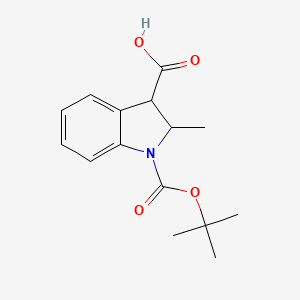 2-Methyl-1-[(2-methylpropan-2-yl)oxycarbonyl]-2,3-dihydroindole-3-carboxylic acid