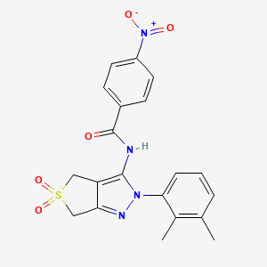 molecular formula C20H18N4O5S B2789051 N-(2-(2,3-dimethylphenyl)-5,5-dioxido-4,6-dihydro-2H-thieno[3,4-c]pyrazol-3-yl)-4-nitrobenzamide CAS No. 450338-79-1
