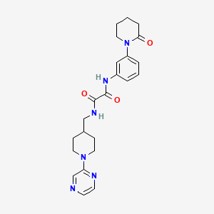 molecular formula C23H28N6O3 B2789059 N1-(3-(2-oxopiperidin-1-yl)phenyl)-N2-((1-(pyrazin-2-yl)piperidin-4-yl)methyl)oxalamide CAS No. 1396759-88-8