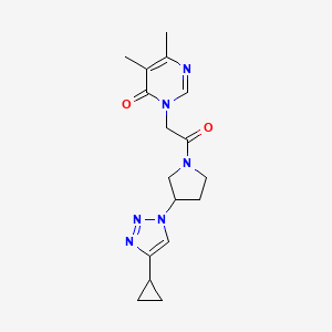 3-(2-(3-(4-cyclopropyl-1H-1,2,3-triazol-1-yl)pyrrolidin-1-yl)-2-oxoethyl)-5,6-dimethylpyrimidin-4(3H)-one