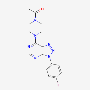 molecular formula C16H16FN7O B2789070 1-(4-(3-(4-fluorophenyl)-3H-[1,2,3]triazolo[4,5-d]pyrimidin-7-yl)piperazin-1-yl)ethanone CAS No. 920385-26-8