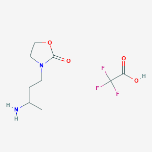 molecular formula C9H15F3N2O4 B2789085 3-(3-Aminobutyl)-1,3-oxazolidin-2-one;2,2,2-trifluoroacetic acid CAS No. 2377032-35-2