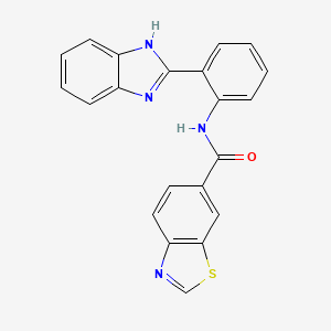 molecular formula C21H14N4OS B2789090 N-(2-(1H-benzo[d]imidazol-2-yl)phenyl)benzo[d]thiazole-6-carboxamide CAS No. 681169-58-4